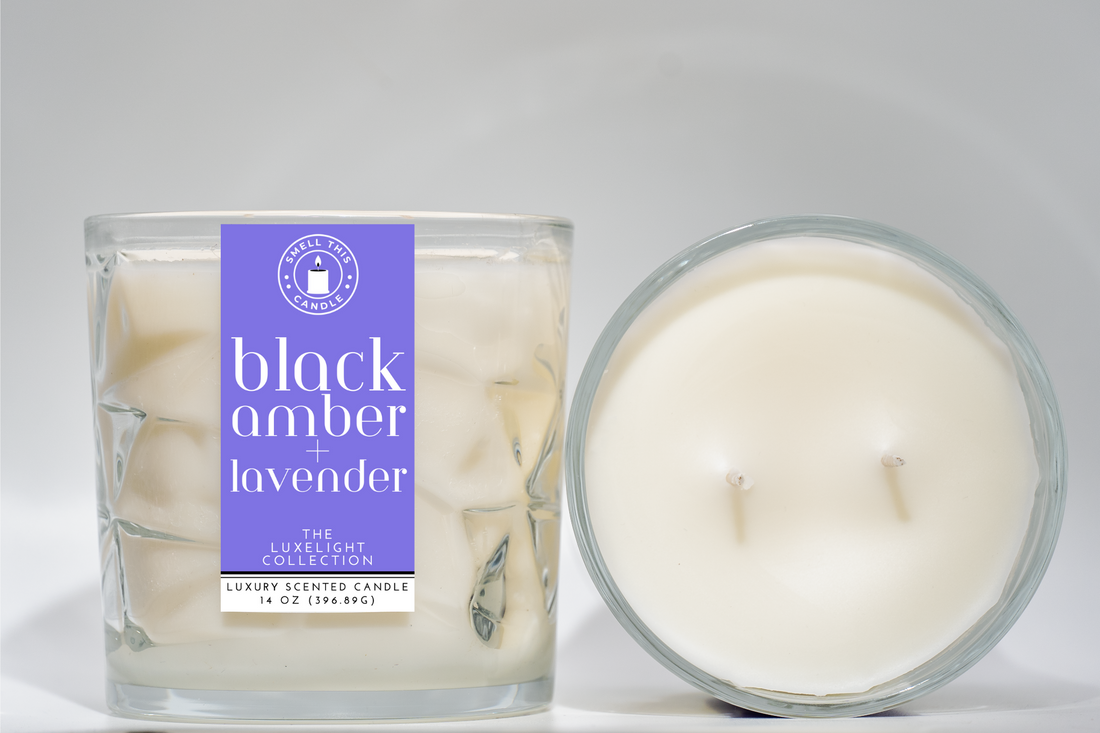 Black Amber + Lavender candle