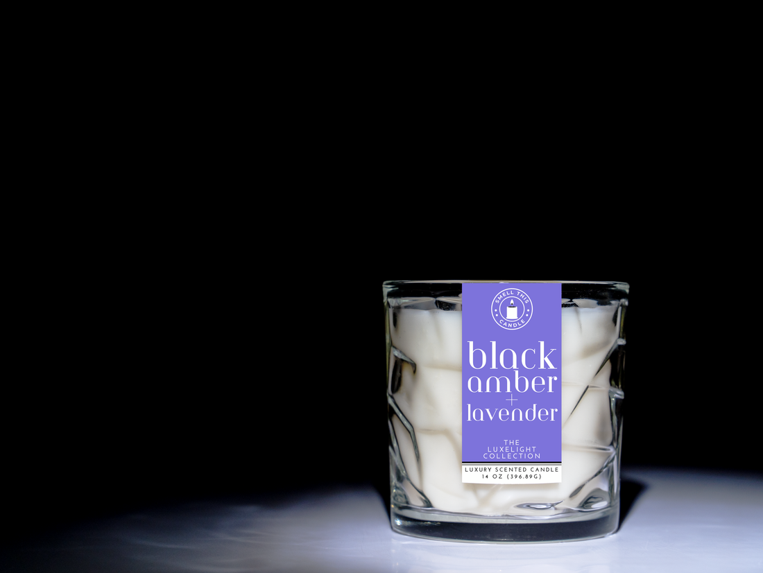 Black Amber + Lavender candle